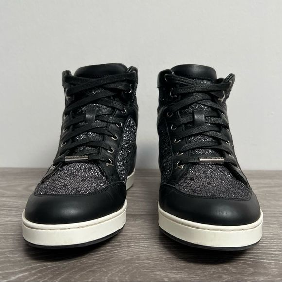 Authentic JIMMY CHOO Tokyo High Tops Sneakers Size 36 - Picture 2 of 16